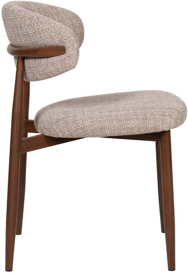 Giga Meubel Eetkamerstoel Taupe Stof Zithoogte 47cm 54x52x78cm Alexia - Foto 3