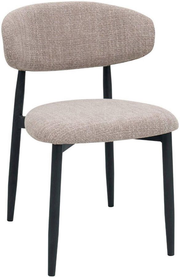 Giga Meubel Eetkamerstoel Alexia Taupe Zwart 52x56x77cm Set van 2