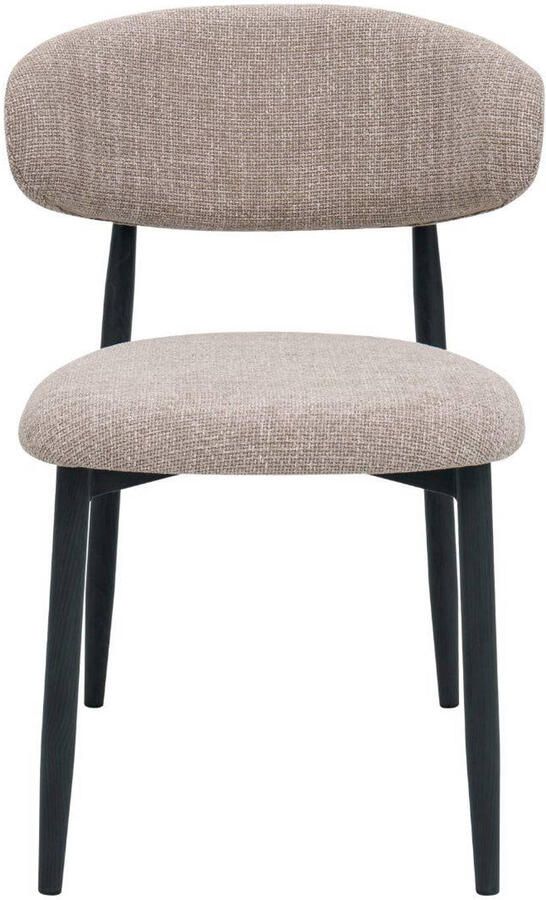 Giga Meubel Eetkamerstoel Alexia Taupe Zwart 52x56x77cm Set van 2 - Foto 3