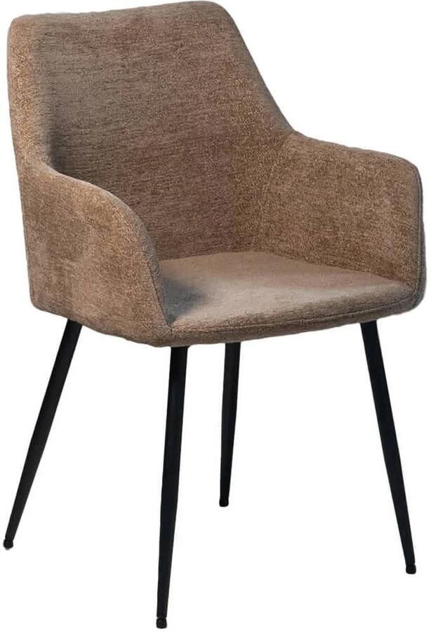 Giga Meubel Eetkamerstoel Taupe Stof Textiel Zithoogte 47cm Annabel - Foto 2