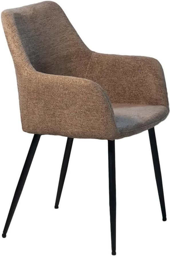Giga Meubel Eetkamerstoel Taupe Stof Textiel Zithoogte 47cm Annabel - Foto 4