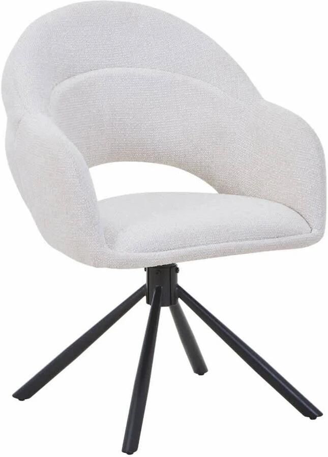 DÉJA Living Eetkamerstoel Celeste Beige Draaibaar Set van 2