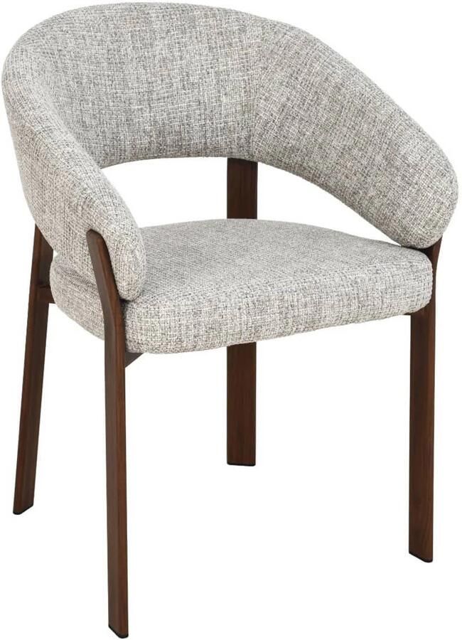 DÉJA Living Eetkamerstoel Chera Beige Walnoot Set van 2