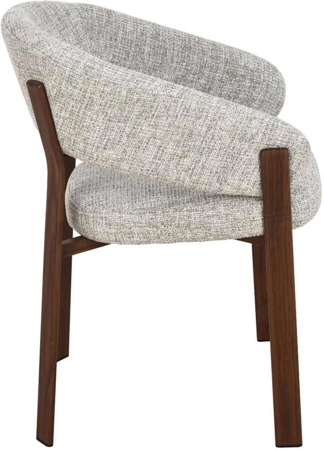 DÉJA Living Eetkamerstoel Chera Beige Walnoot Set van 2 - Foto 3