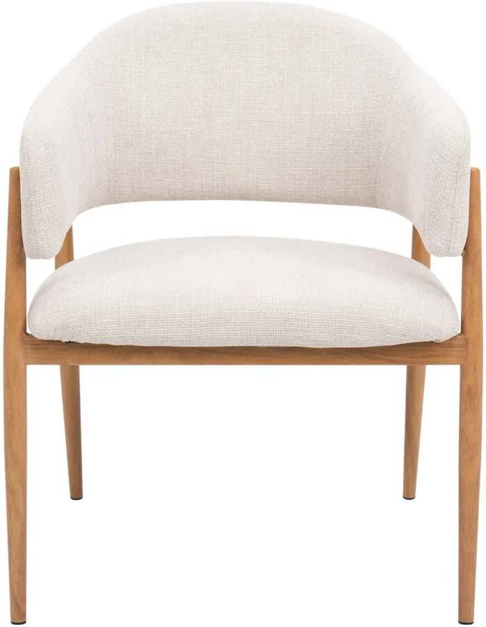 DÉJA Living Eetkamerstoel Dénia Beige Naturel Zithoogte 48cm Set van 2