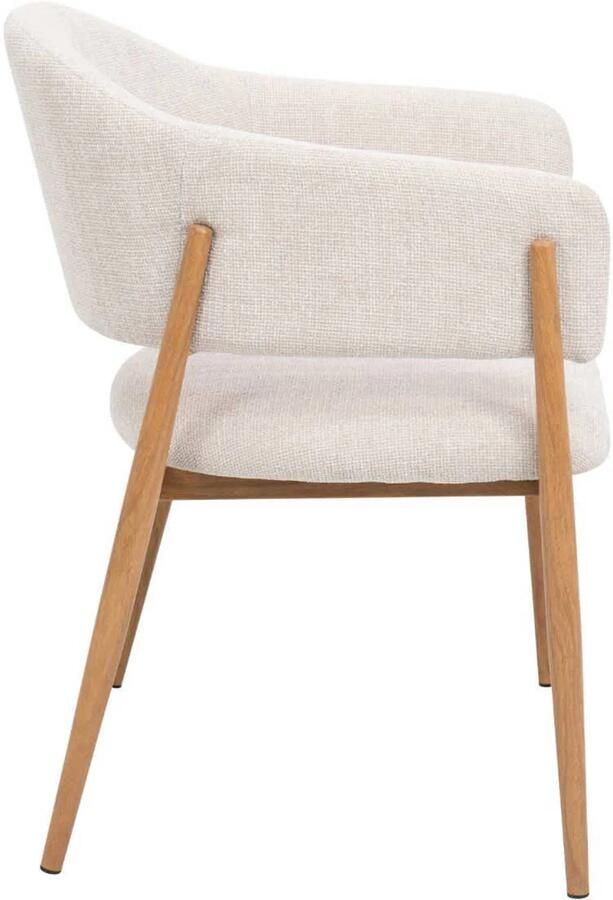 DÉJA Living Eetkamerstoel Dénia Beige Naturel Zithoogte 48cm Set van 2 - Foto 3