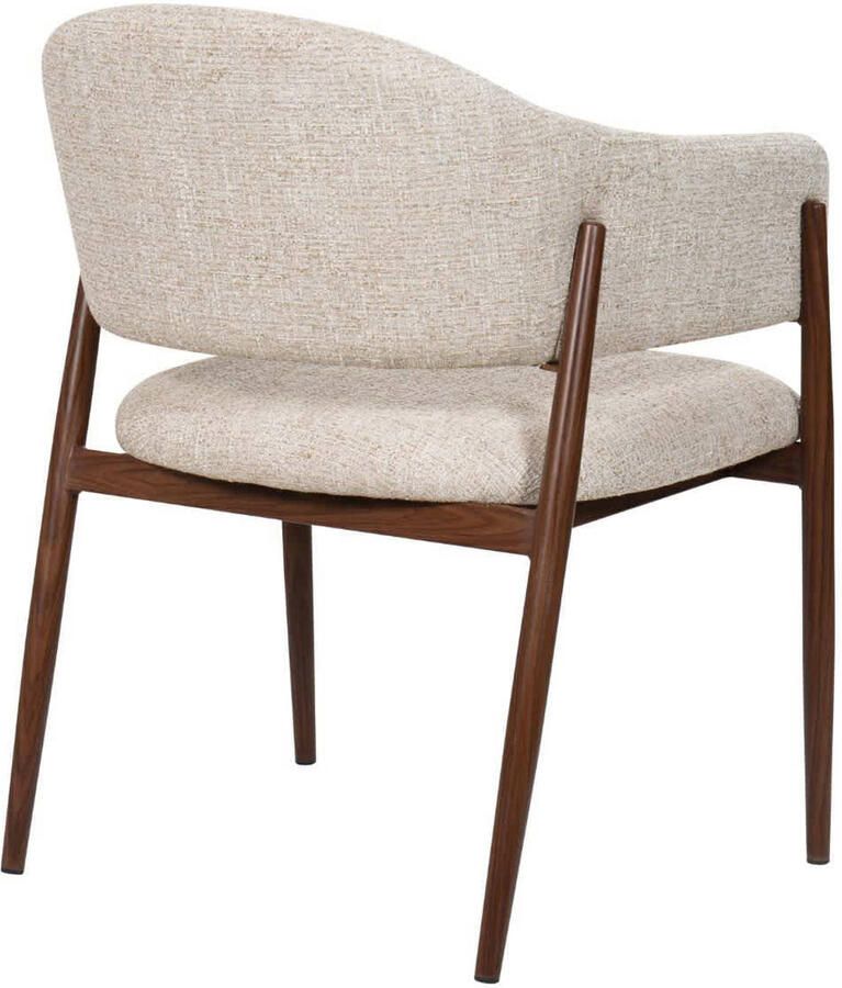 DÉJA Living Eetkamerstoel Taupe|Walnoot Zithoogte 48cm Dénia Set van 2 - Foto 2