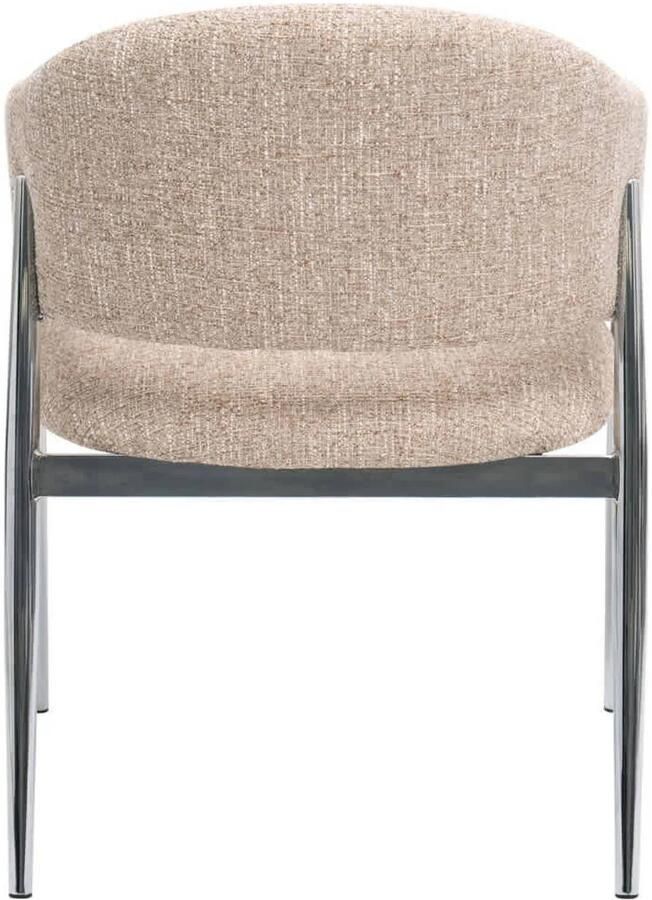 Déja Living DÉJA Living Eetkamerstoel Dénia Taupe Chrome Set van 2 - Foto 2