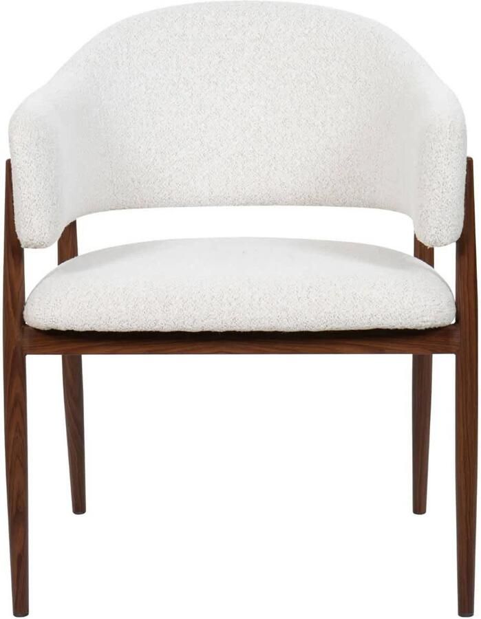 Déja Living DÉJA Living Eetkamerstoel Dénia Wit Walnoot Zithoogte 48cm Set van 2 - Foto 3