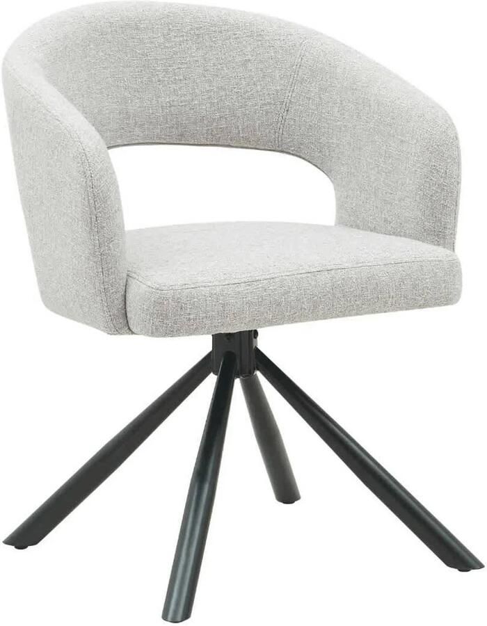 Giga Meubel Eetkamerstoel Elle Greige Stof Zithoogte 48cm Set van 2