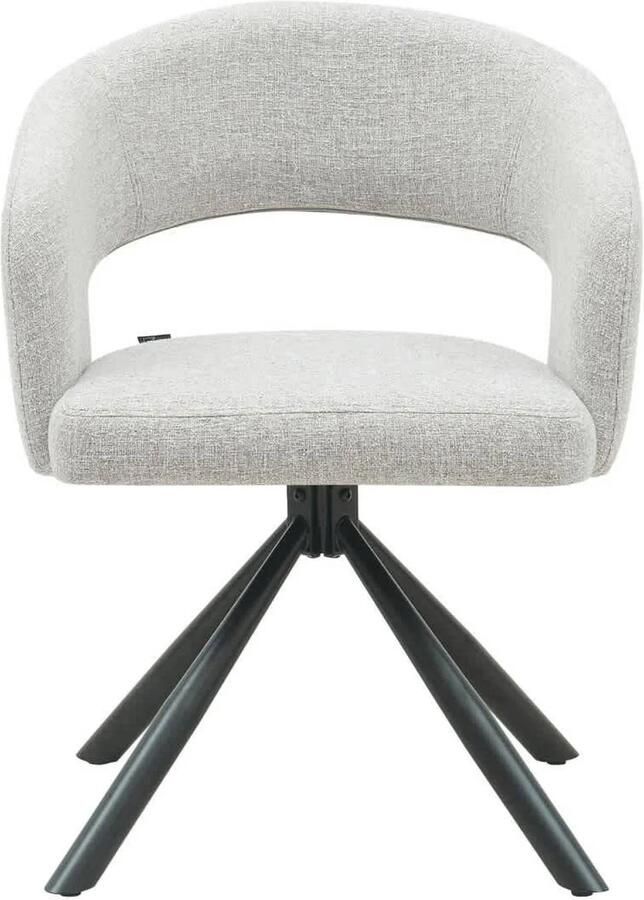 DÉJA Living Eetkamerstoel Elle Greige Stof Zithoogte 48cm Set van 2 - Foto 3