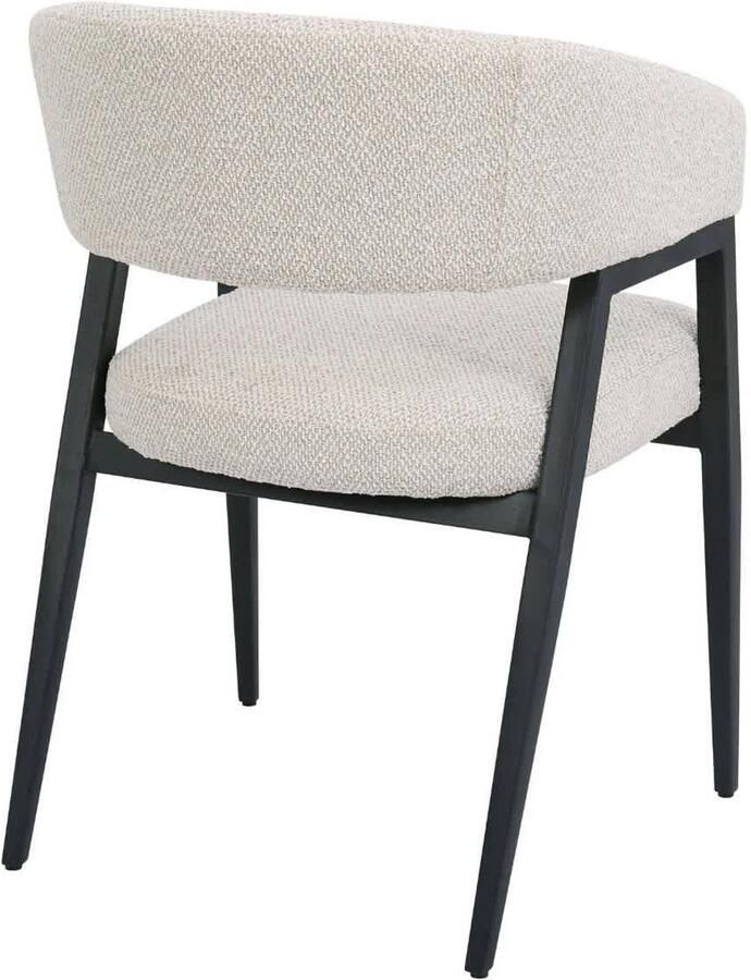 DÉJA Living Eetkamerstoel Fureso Beige Zwart Set van 2 - Foto 3