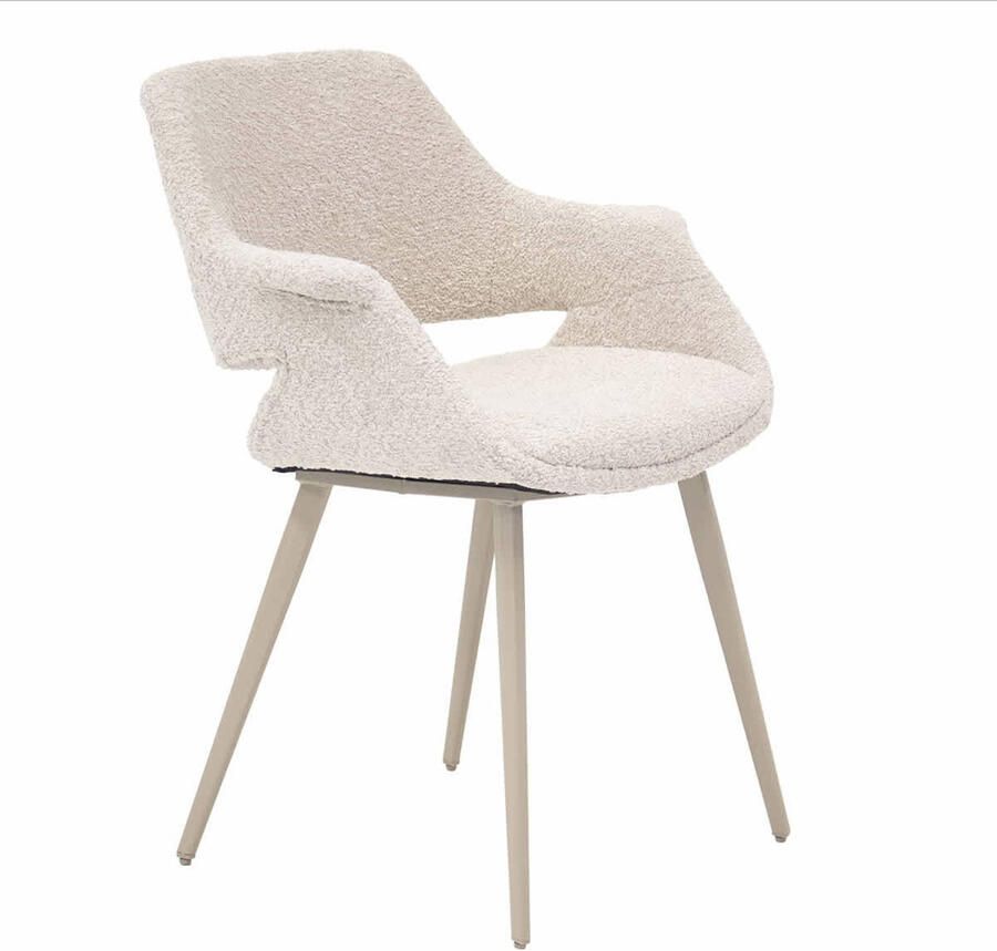 Giga Meubel Eetkamerstoel Stof Beige 57x58x82cm Incl. Armleuning Jess - Foto 3