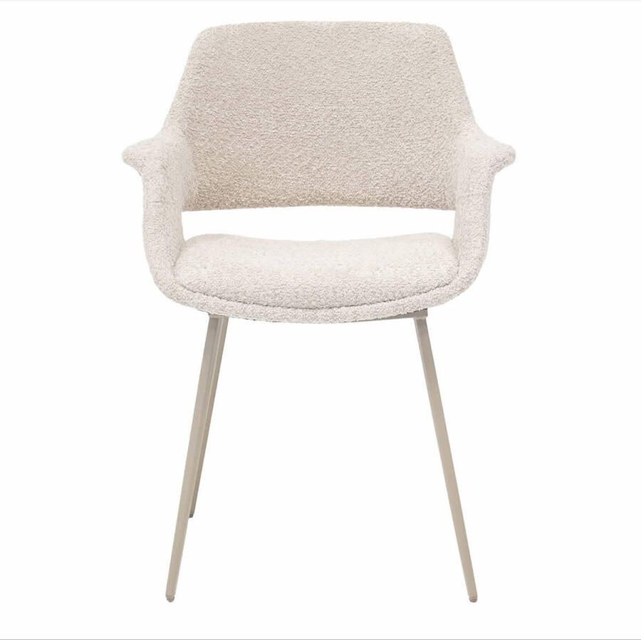 Giga Meubel Eetkamerstoel Stof Beige 57x58x82cm Incl. Armleuning Jess - Foto 2