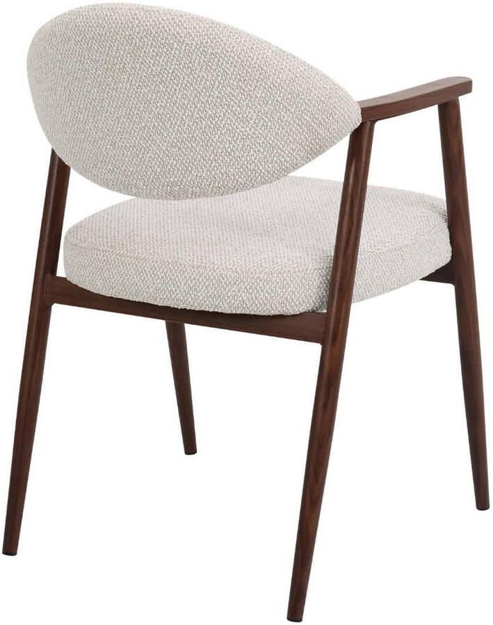 Déja Living DÉJA Living Eetkamerstoel Karup Beige Walnoot Set van 2 - Foto 2