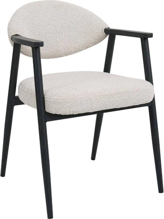 Déja Living DÉJA Living Eetkamerstoel Karup Beige Zwart Set van 2