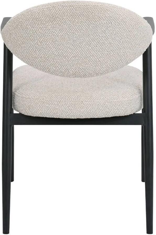 Déja Living DÉJA Living Eetkamerstoel Karup Beige Zwart Set van 2 - Foto 3