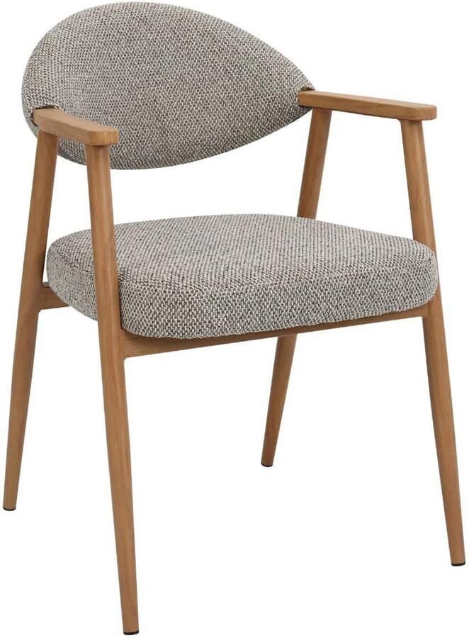 Déja Living DÉJA Living Eetkamerstoel Karup Taupe Naturel Set van 2