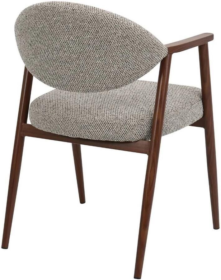 Déja Living DÉJA Living Eetkamerstoel Karup Taupe Walnoot Set van 2
