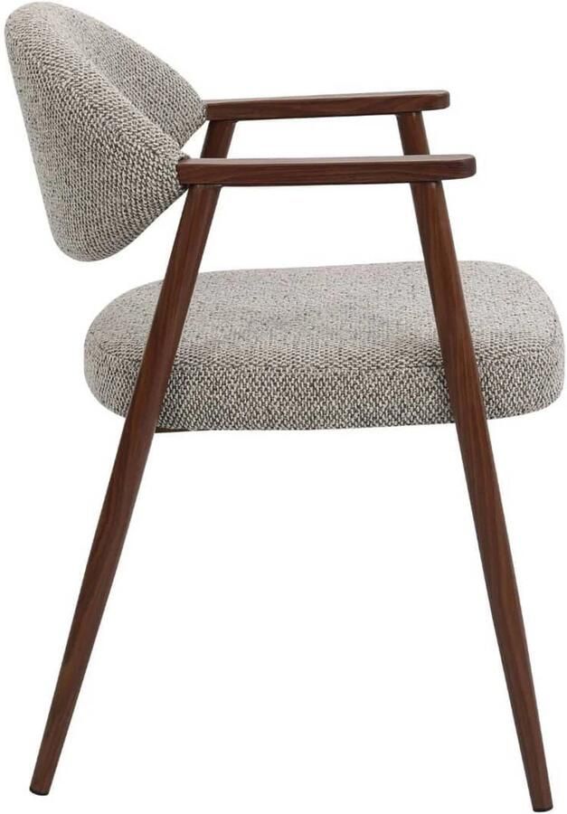 Déja Living DÉJA Living Eetkamerstoel Karup Taupe Walnoot Set van 2 - Foto 3