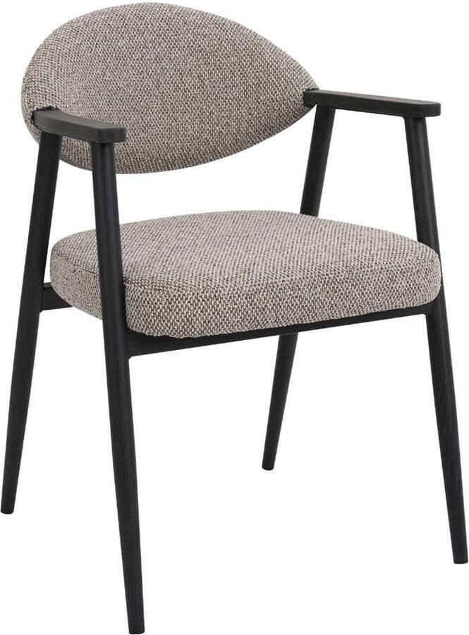Déja Living DÉJA Living Eetkamerstoel Karup Taupe Zwart Set van 2