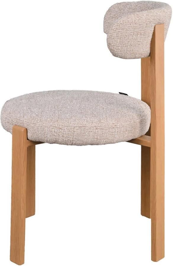 Déja Living DÉJA Living Eetkamerstoel Lagan Beige Naturel Stof Set van 2 - Foto 2