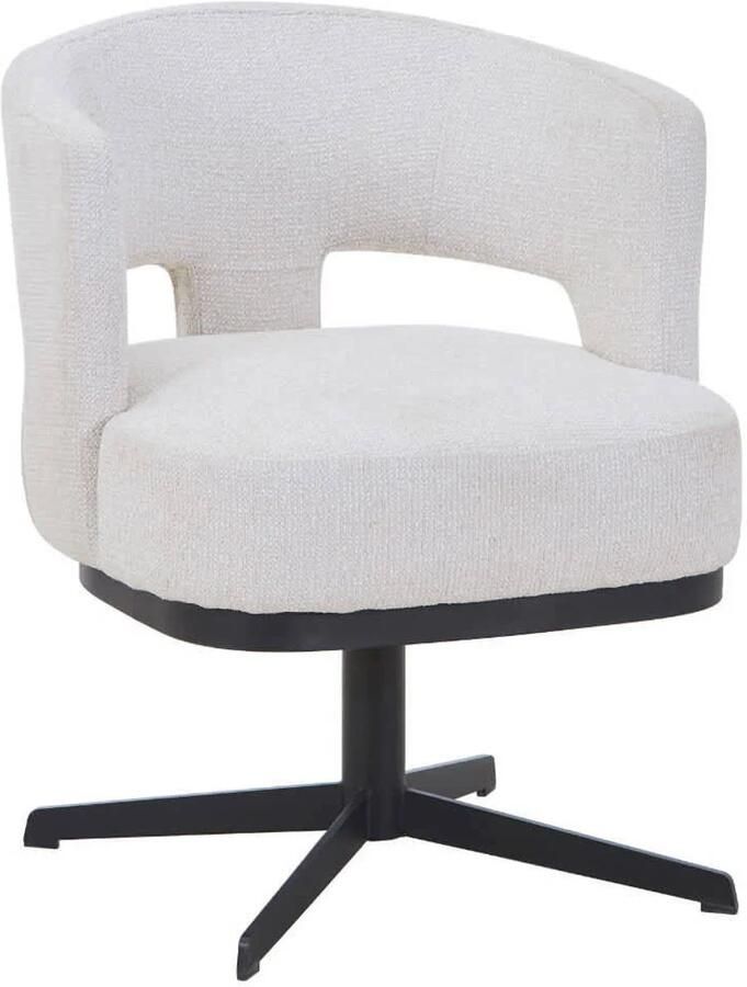DÉJA Living Eetkamerstoel Beige Stof Draaibaar Léo Set van 2