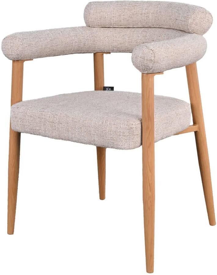 Déja Living DÉJA Living Eetkamerstoel Lidingö Beige Naturel Stof Set van 2