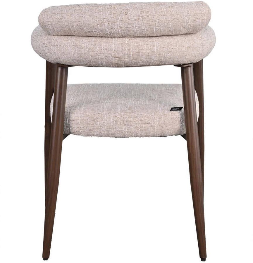 Déja Living DÉJA Living Eetkamerstoel Lidingö Beige Walnoot Stof Set van 2 - Foto 2
