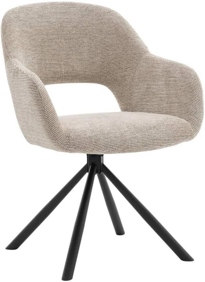 DÉJA Living Eetkamerstoel Taupe Zithoogte 47cm Livia Set van 2