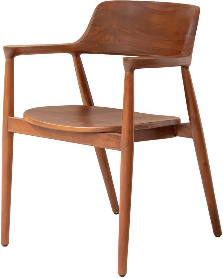DÉJA Living Eetkamerstoel Luca Walnoot Hout Set van 2 - Foto 2