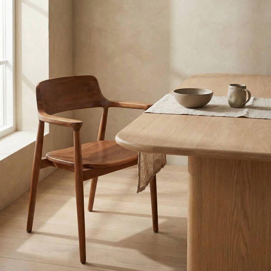 DÉJA Living Eetkamerstoel Luca Walnoot Hout Set van 2 - Foto 3