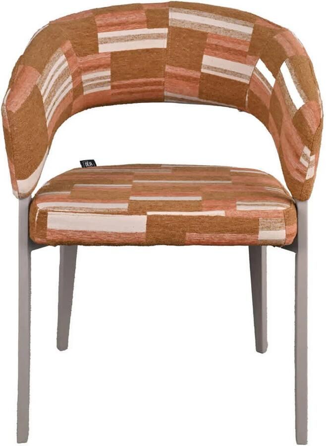 Déja Living DÉJA Living Eetkamerstoel Malmö Terracotta Greige Stof Set van 2 - Foto 2