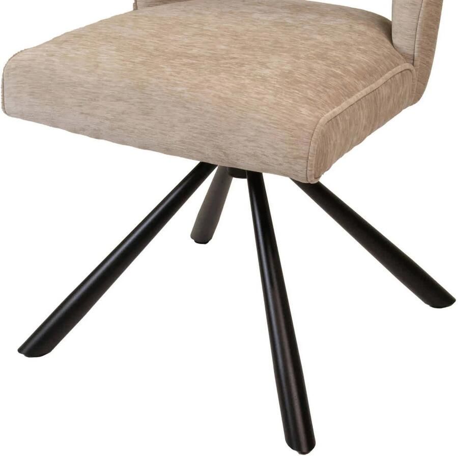 Giga Meubel Eetkamerstoel Beige Draaibaar Textiel Eetkamerstoel Mara - Foto 3