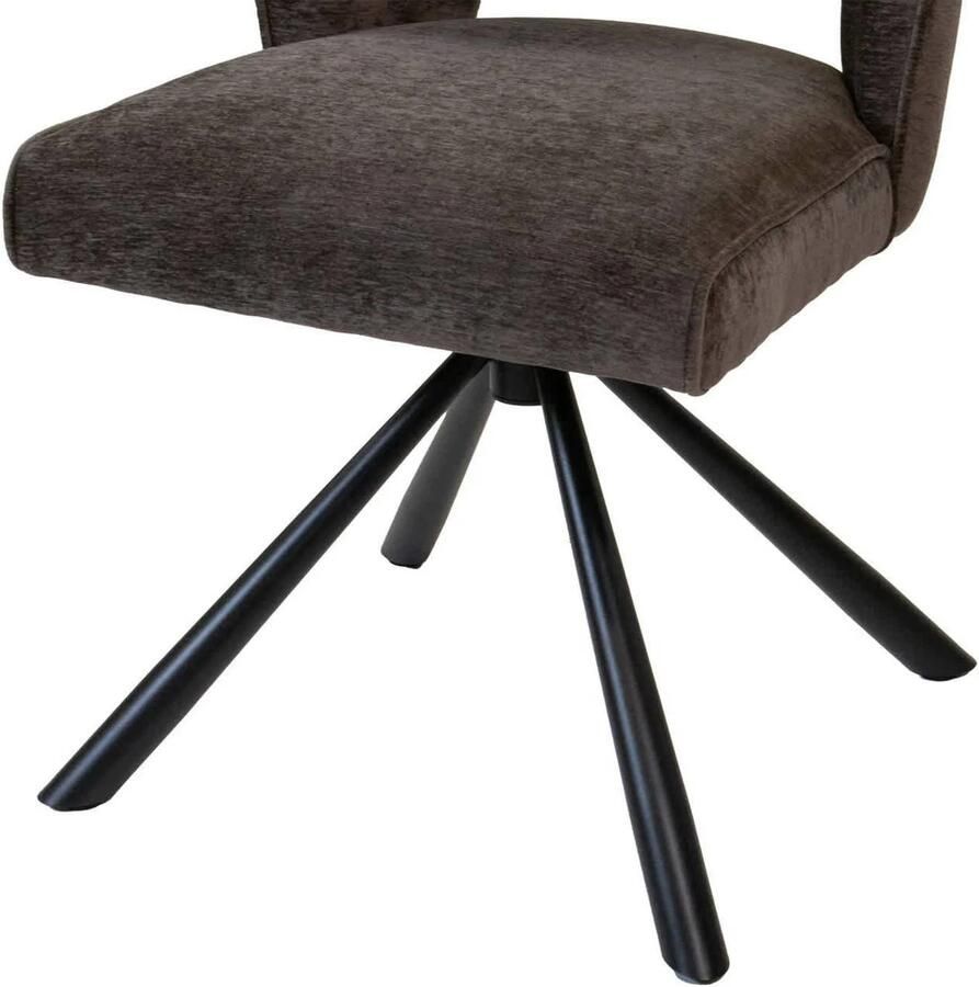 Giga Meubel Eetkamerstoel Taupe Draaibaar Textiel Eetkamerstoel Mara - Foto 3
