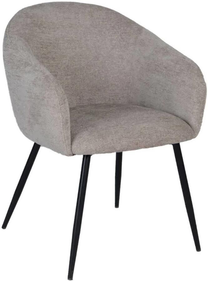 Giga Meubel Eetkamerstoel Meau Stof Metaal Beige Set van 2 - Foto 2