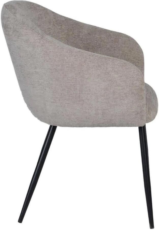 Giga Meubel Eetkamerstoel Meau Stof Metaal Beige Set van 2 - Foto 3