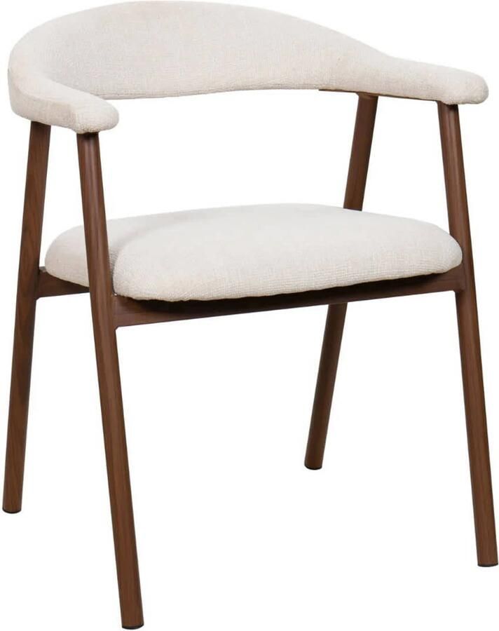 Giga Meubel Eetkamerstoel Mila Beige Walnoot Zithoogte 48cm (set van 2)