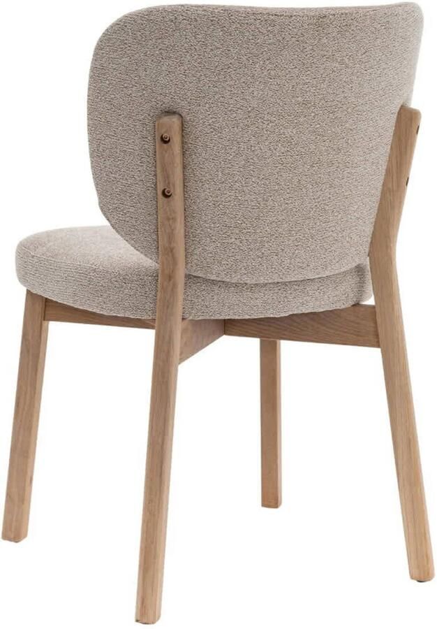 DÉJA Living Eetkamerstoel Beige Eikenhout Zithoogte 49cm Nobu Set van 2 - Foto 2