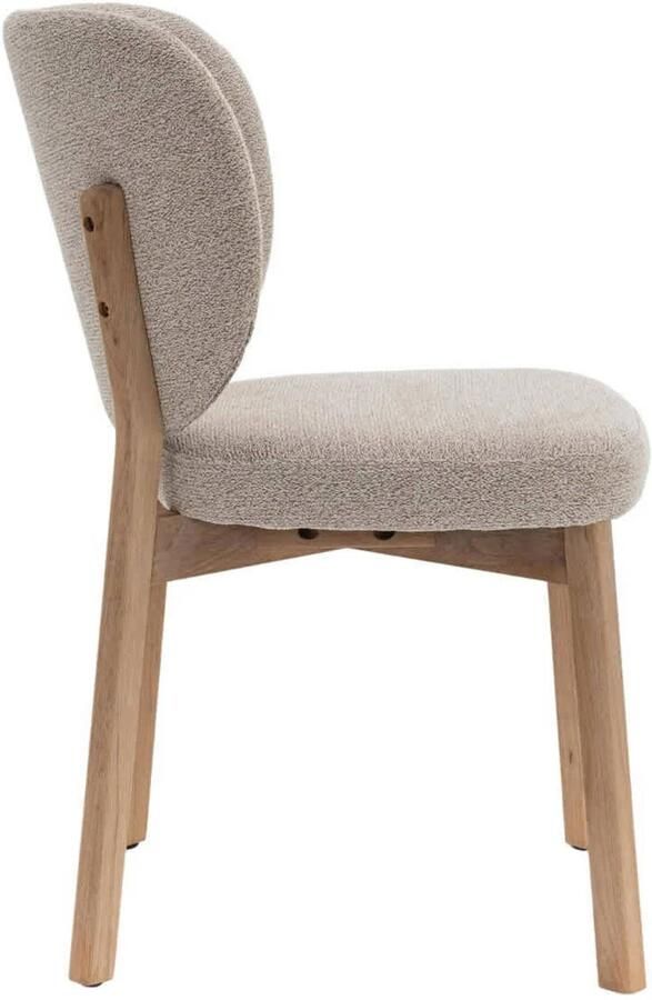 DÉJA Living Eetkamerstoel Beige Eikenhout Zithoogte 49cm Nobu Set van 2 - Foto 3