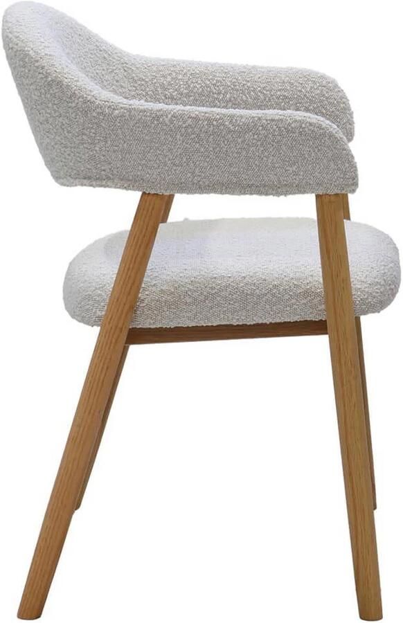 DÉJA Living Eetkamerstoel Noémi Eikenhout Polyester Beige Set van 2 - Foto 2