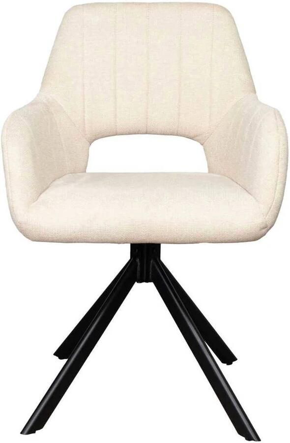 Giga Meubel Stoel Draaibaar Beige Stof Textiel 57x58x84cm Stoel Nola Draaibaar - Foto 4