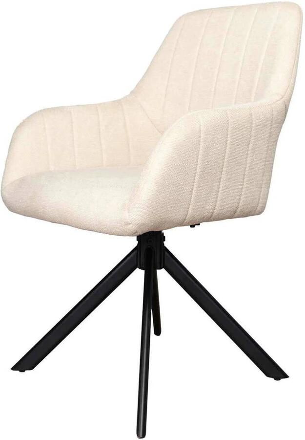 Giga Meubel Stoel Draaibaar Beige Stof Textiel 57x58x84cm Stoel Nola Draaibaar - Foto 5