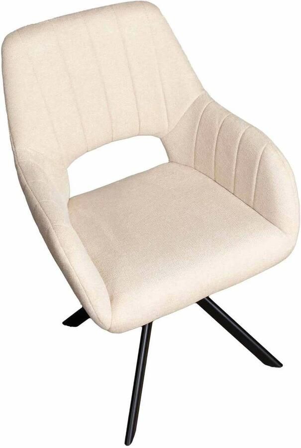 Giga Meubel Stoel Draaibaar Beige Stof Textiel 57x58x84cm Stoel Nola Draaibaar - Foto 6