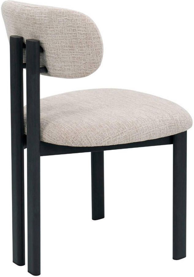 Giga Meubel Eetkamerstoel Noor Beige Zwart 51x53x81cm Set van 2 - Foto 3
