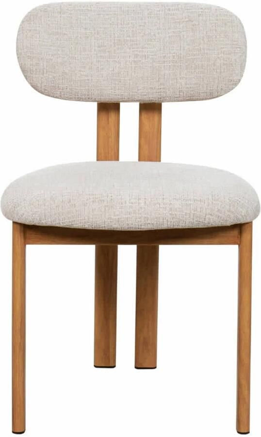 Giga Meubel Eetkamerstoel Noor Stof Staal Beige Naturel (set van 2) - Foto 2