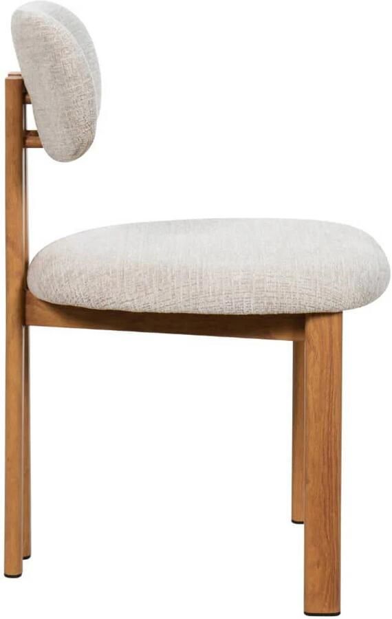 Giga Meubel Eetkamerstoel Noor Stof Staal Beige Naturel (set van 2) - Foto 4
