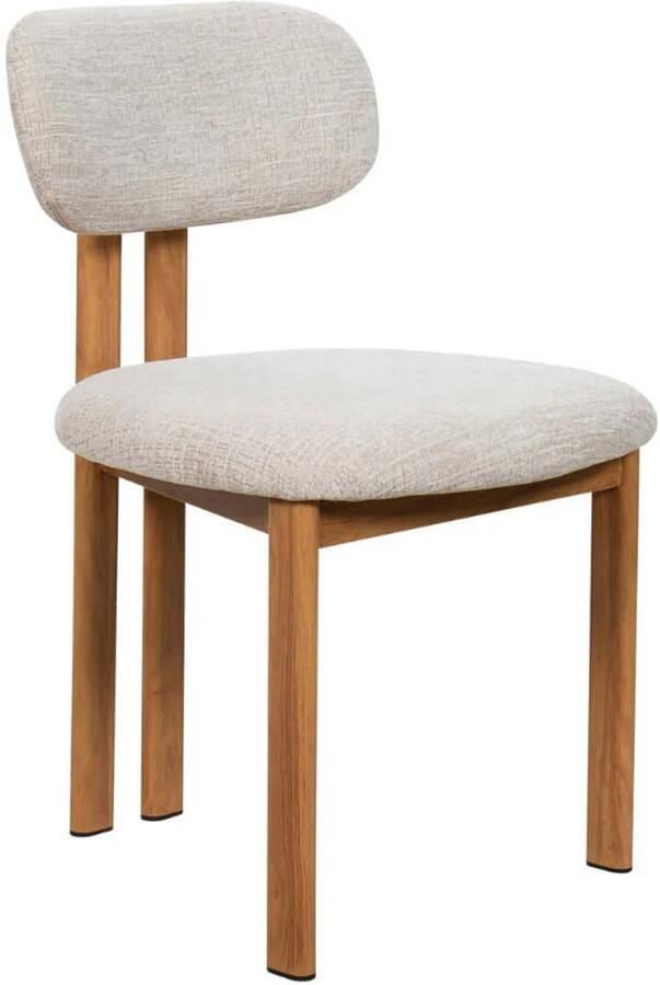 Giga Meubel Eetkamerstoel Noor Stof Staal Beige Naturel (set van 2) - Foto 3