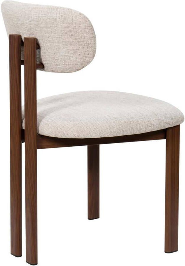 Giga Meubel Eetkamerstoel Noor Stof Staal Beige Walnoot Set van 2 - Foto 2