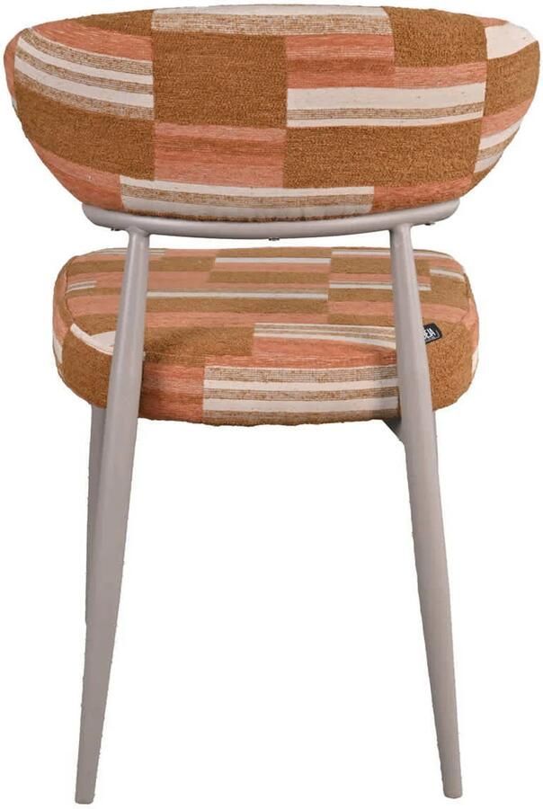 Déja Living DÉJA Living Eetkamerstoel Nora Terracotta Greige Stof Set van 2 - Foto 3